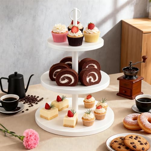 Cupcake Stand,3Tier Round Rustic Cupcake Stand Holds 50Cupcakes - Image 4