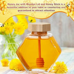 Sunnyray 30 Pcs Glass Honey Jar with Dipper Hexagonal for Party Gift, 220ml - Image 4