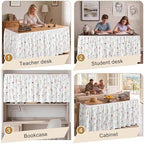 Sanwarm Table Skirt, 29" x 108", for Rectangular & Round Desk Botanical - Image 6