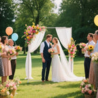 Wedding Arch,7 x 4 FT Metal Arch Backdrop Stand with Support Feet Base,Square Arched Frame for Birthday Party Ceremony Event Balloon Arches Decoration - Image 7
