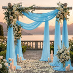 Pack of 1 Wedding Arch Drape Panel Fabric 30" x 40ft - Turquoise - Image 4