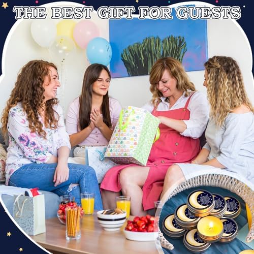 MTLEE 50 Pcs Over The Moon Baby Shower Candles 1 Oz, Blue - Image 4