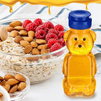Thenshop 36 Pcs 8 oz Plastic Honey Bear Bottle Clear Squeeze, Blue Lid - Image 5