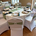 Spandex Sage Green Chair Sashes 100 Pack Wedding Chair Bows Bands Buckles - Image 6