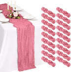 18 Pack Cheesecloth Table Runner 10FT Dusty Rose Table Runner Boho Gauze Cheese Cloth Table Runners Long Rustic Sheer Table Decorations for Wedding Party Baby Bridal Shower Birthday Holiday Home by Showgeous