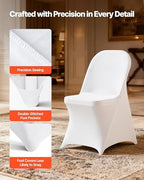 VEVOR Chair Covers, Polyester Spandex Chair Cover, Stretch Slipcovers for Wedding Party Dining Banquet Flat-Front Chair Covers (White-c, 32PCS) - Image 5