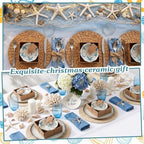 SiliFine 12 Pcs Beach Party Favors for Guests Small Ceramic Bowl Bulk Gifts 3.3 Inch Floral Design Mini Dipping Sauce Dish with Card Box for Bridal Pooja Baby Shower Birthday Guest Gift - Image 5