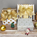 Ribbli White and Gold Wrapping Paper 30 inch for Birthday, Chirstmas, Holiday, Wedding, Graduations, Baby Shower, Polka dots/Stripes/Geometric/Matte Gold,4 Rolls -120 inch(10feet) Per Roll - Image 4
