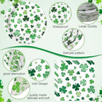 Potchen 452 Pcs Themes Party Supplies Decorations for 50 Guests, Paper Plates Napkins Cups Tablecloth Cutlery Straws for Birthday Baby Shower Party Decorations(White Green,St. Patrick’s Day) - Image 3