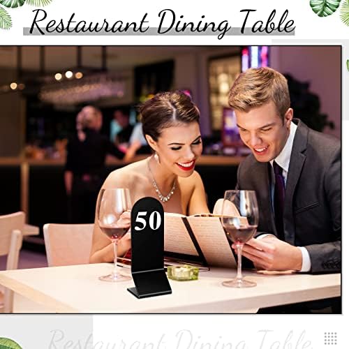 Remerry 50 Pcs Acrylic Table Numbers 1-50 Double Sided Tent Cards,Black - Image 5