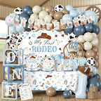 Cocomigo My First Rodeo Birthday Decorations Boy Set, Serves 25 Guests by cocomigoPartyHome