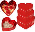 Glenmal 3 Pcs Heart Shaped Gift Boxes with Lids,Red by Glenmal