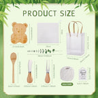 Baby Shower Prizes for Game Winners Bear Shaped Cheese Board Gift with Spoons Butter Spreaders Gift Bags Kitchen Towels Bridal Shower Party Favors for Guests (Bear Shaped, 4 Sets) - Image 4