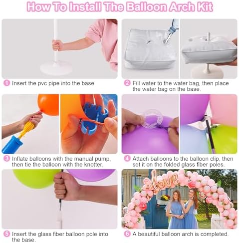Chamvis Balloon Arch Kit and Electric Balloon Pump, 7.4ft Balloon Arch Stand with Base - for Wedding Baby Shower Birthday Party Decorations - Image 7