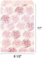 888 Display USA, Inc 200 pcs 8 1/2" x 11" Flower Paper Gift Bags Shopping Sales Tote Bags White with Pink Red Flower Design (8 1/2" x 11") - Image 2