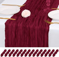14 Pack Burgundy Cheesecloth Table Runner 17x108 Inch Semi Sheer Boho Gauze Cheese Cloth Fabric Table Runners, for Wedding Party Baby Shower Birthday Home Decor Garden Farmhouse by Unknown