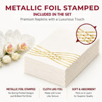 By Madee HEAVYWEIGHT White Plastic Plates with Gold Trim 175 PCS - Image 4
