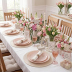 KIRE 350 PCS Pink Disposable Plates - Plastic Dinnerware Set for Wedding - Image 2