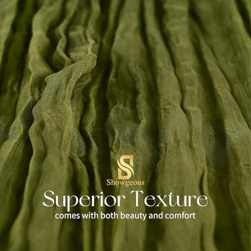 Showgeous 20 Pack Olive Green Cheesecloth Table Runner, 17 x 108 Inches - Image 4