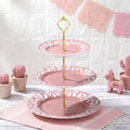 Lallisa Cielito Lindo 3 Tier Dessert Stand 10", 9", 7", Pink by Lallisa