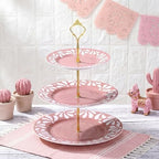 Lallisa Cielito Lindo 3 Tier Dessert Stand 10", 9", 7", Pink by Lallisa