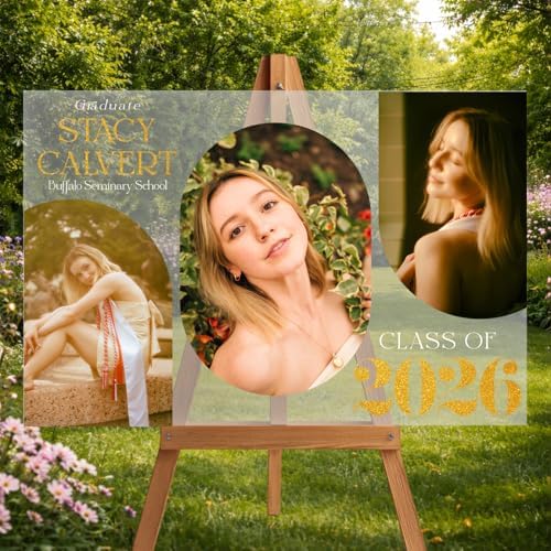 Personalized Clear Graduation Yard Sign with Photo – Custom Acrylic Welcome Sign for High School Senior & College Graduation Party, Class of 2026 Outdoor Decor by Mapileng%E2%84%A2