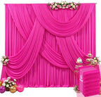30ft x 15ft Hot Pink Wrinkle Free Backdrop Curtains for Wedding Party Backdrops Curtain Drapes Fabric Decorations Photo Back Drop Cloth for Baby Shower Photography Stage Reception by Tao-GePartyDecorations