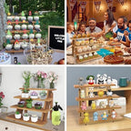 Wooden Cupcake Stand - 4 Tier Cupcake Display Stand, Rustic Tiered Display Stand, Tool Free Installation Cupcake Stand for Baby Shower Decorations Birthday Party Supplies(Pine Wood) - Image 5