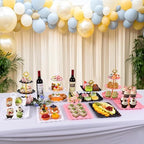 12-Pack Dessert Table Display Set, 6 Cupcake Stands and 6 Dessert Trays, Plastic Dessert Display Stands and Cake Stand, Treat Table Displays Set for Wedding, Baby Shower, Tea Party (White) - Image 5