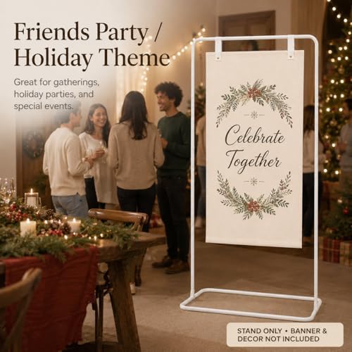 Wedding Welcome Sign Stand, 31.5 x 68.9 in White Metal Easel Stand - Image 7