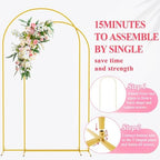 Wokceer Wedding Arch Backdrop Stand 7.2FT,6.6FT Gold Metal Arch Stand Set - Image 6