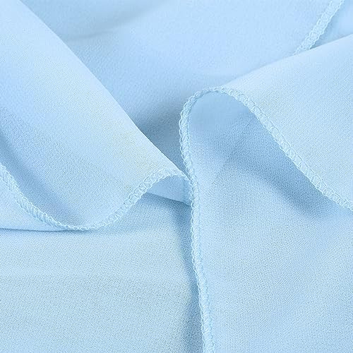 14FT Baby Blue Table Skirt 2 Layer Chiffon Table Skirts Tablecloth for Boy Gender Birthday Mermaid Theme Party Decoration - Image 2