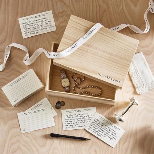 Stephan Baby Keepsake Box Pine Wood Memory Storage Case for Time Capsule Notes Gift 7" x 10", You are Loved - Image 3