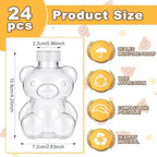 24 Set Graduation Cap Bear Jars Graduation Candy Boxes Containers Plastic Clear Bear Jars with Black Grad Cap and Tassel Grad Gifts Bulk for Party Favors Decorations (200 ml,Clear Eyes) - Image 3