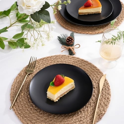 EjonirInjonir 80pcs Heavy-Duty Black Dessert Plates for Party 7.5 Inch - Image 5