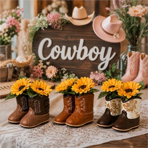 12 PCS Baby Shower Decorations for Table, Cowboys and Cowgirls - Image 2