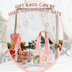 Clysee 24 Pcs Clear Gift Bags Daisy Pattern Transparent PVC Tote,Pink - Image 4