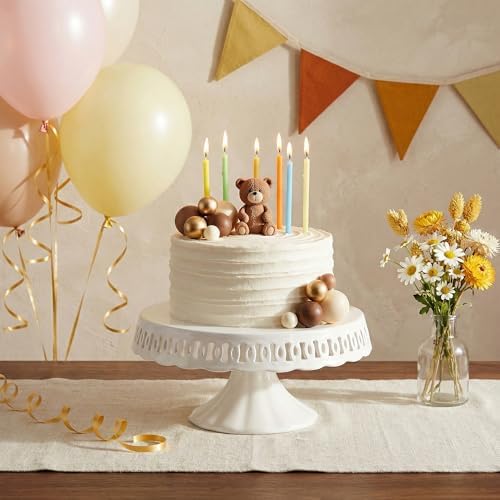 10" x 5.1" White Round Ceramic Cake Stand, Elegant Lace Cake Platter, Dessert Candy Fruit Cupcake Pie Stand, for Birthday Dinner Party Wedding Anniversary Baby Shower Engagement Christmas & Home Decor - Image 5