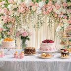 12X10FT Wedding Photography Backdrop Pink Flower Floral Bridal Backdrop Anniversary Ceremony Wall Background Flower Girl Birthday Party Decorations Baby Shower Banner Mother's Day Photo Booth Props - Image 4