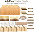 Baby Bottle Shaped Acacia Wood Cheese Board Gift Set - Premium Baby Shower Prizes for Game Winners, Gender Reveal & Bridal Shower Party Favors for Guests Acacia Wood 10 Sets - Image 3