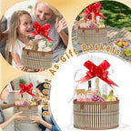Baskets for Gifts Empty Set of 4, Bamboo Woven Gift Basket with Wrap Bags, Pull Bows, Raffia, Greeting Cards – Gift Basket Making Kit for Birthday, Shower, Housewarming - Image 4