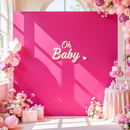 Besutolife Square Arch Backdrop Cover, 8×8 FT Spandex Arch Covers Stretchy Fitted Balloon Arch Stand Cover for Wedding, Birthday Party, Baby Shower, Photo Booth, Graduation Ceremony, Magenta by Besutolife