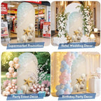 Ocean Arch Backdrop Cover 7.2 FT, Summer Beach Teal Sea Wave Starfish Seashells Beige Sand Wedding Arch Cover Stretchy Backdrop Stands Covers for Birthday Party Ceremony Banquet Decor - Image 5