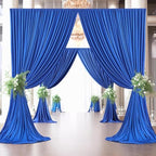 50ft×10ft Royal Blue Wrinkle Free Backdrop Curtain for Parties, 10 Panels 5×10ft Soft Silky Polyester Blue Photo Backdrop Drapes for Boss Baby Birthday Wedding Photography Background - Image 4
