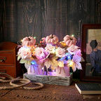 Mason Jar Centerpiece Decor with Wood Tray – 3 Jars Pink Pumpkins - Image 6