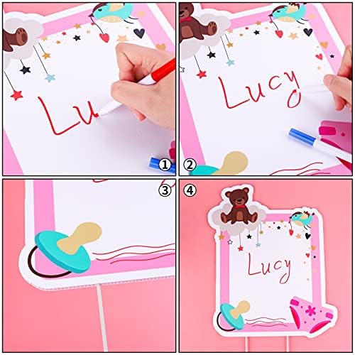 Elcoho 12Pcs Its A Girl Yard Sign with Stakes Stork Baby Shower Yard Sign Pink Gender Reveal Lawn Sign Welcome Home Yard Sign for Outdoor Baby Shower Party Decoration - Image 4