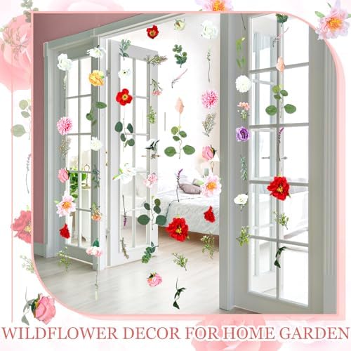 6 Pcs 35.6 ft Hanging Flower Artificial Wildflower Garlands Floral Vines - Image 6