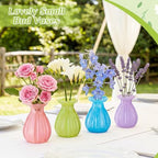 12 Pieces 3.5 Inch Glass Bud Vase Mini, Multicolor - Image 6