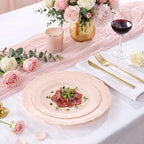 Tinybee 60PCS Pink Plastic Plates - Heavy Duty Pink Disposable Plates - Image 3