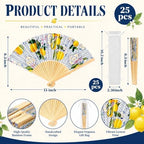 Vercraft 25 Sets Lemon Folding Fans, Wedding Favors for Guests with Bags - Image 2
